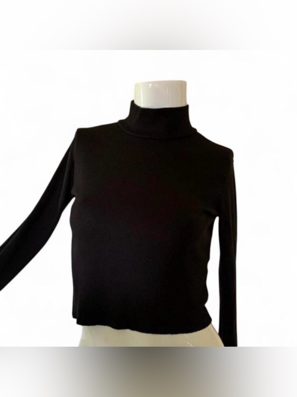 Heart & Hips Black Ribbed Turtleneck Long-Sleeve Top